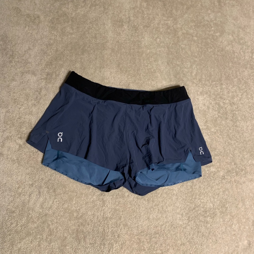 On Running Women's Athletic Shorts - Blue and Black